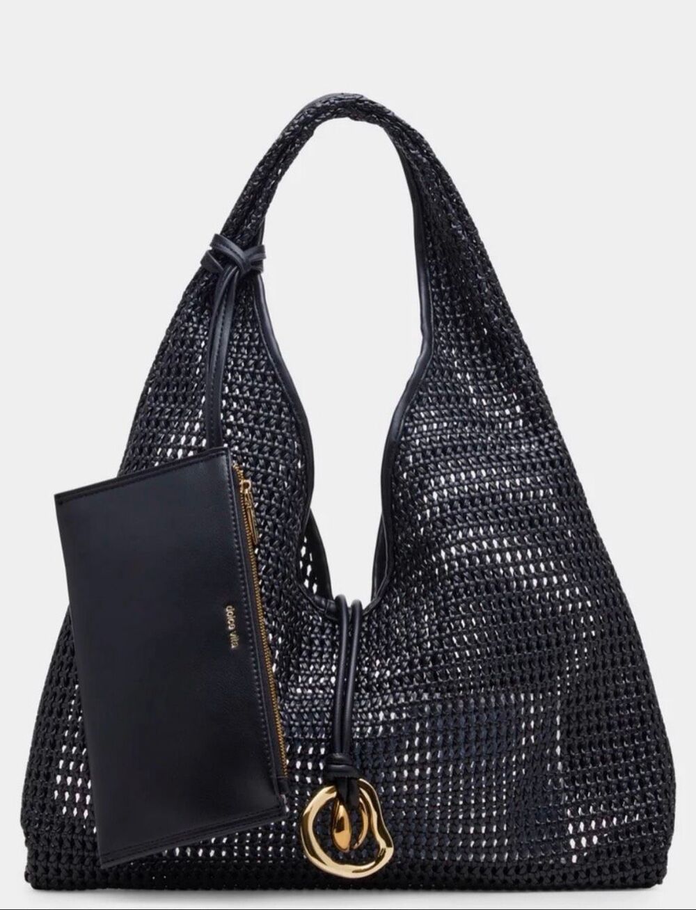 Dolce Vita Missie Raffia Mesh Tote Black